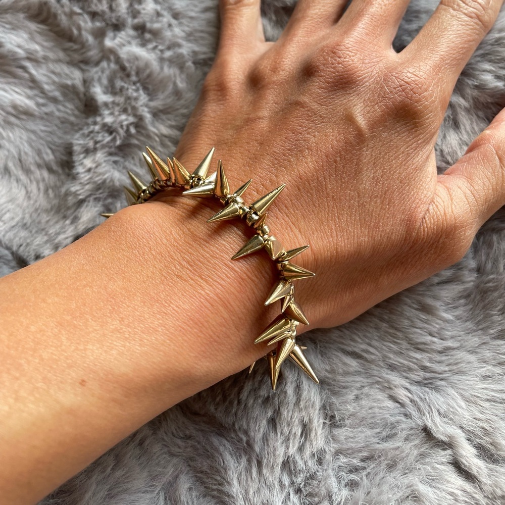 Fashion Jewelry – Spiked Gold Color Bracelet